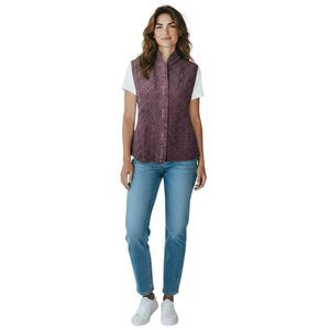 Kiko  Comfort Vest Women's Size S Brown 100% Silk  Full Zipper New # 229